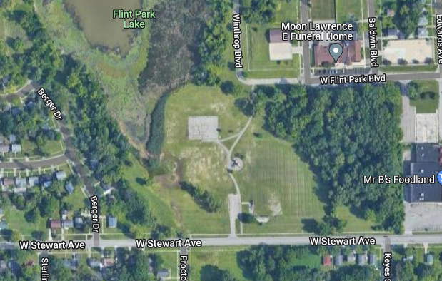 Flint Park (Flint Amusement Park) - Current Aerial Photo (newer photo)